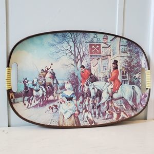 Vintage Antique S.S.Kresge Co. Pioneer Fox Hunt Coaching Cross Keys Tray